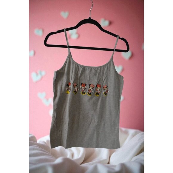Disney Minnie Mouse Gray Cami Tank Top Women’s Size 12 Sleeveless - Picture 1 of 2